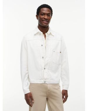 Tommy Hilfiger Washed Denim Trucker Jacket - White