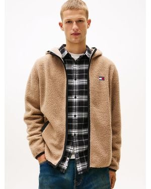 Tommy Hilfiger Teddy Zip-thru Hoody - Natural