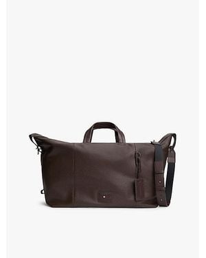 Tommy Hilfiger Bolsa De Deporte Casual De Piel Con Parche Con Logo - Marrón
