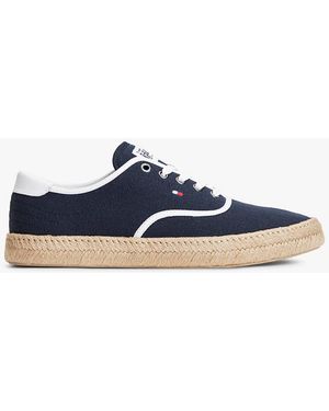 Tommy Hilfiger Canvas Espadrille Hybrid Trainers With Linen - Blue