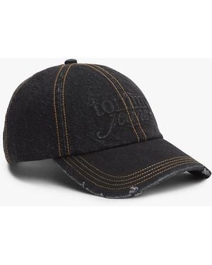 Tommy Hilfiger Embossed Logo Denim Baseball Cap - Black