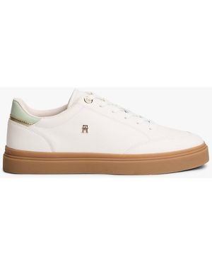 Tommy Hilfiger Th Monogram Leather Trainers - White