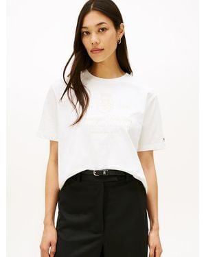 Tommy Hilfiger Th Crest Embroidery Relaxed T-shirt - White