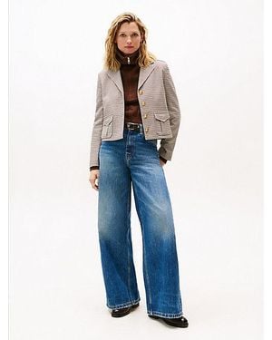 Tommy Hilfiger Vaqueros Anchos De Talle Alto De Estilo Setentero - Azul