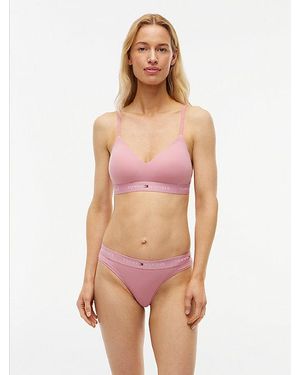 Tommy Hilfiger Signature Logo Push Up Microfibre Bralette - Pink