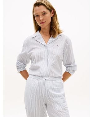 Tommy Hilfiger Essential Seersucker Pyjama Shirt - White