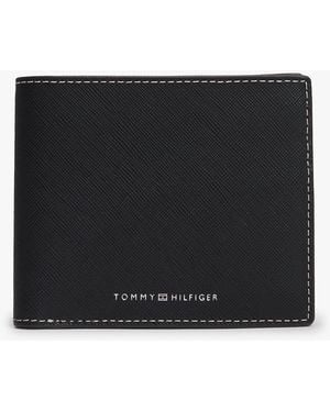 Tommy Hilfiger Leather Bifold Card And Coin Wallet - Black