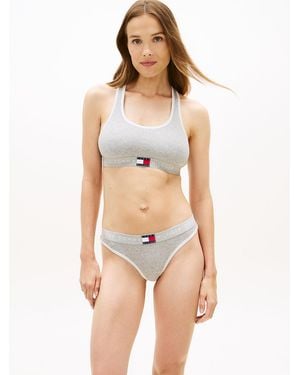 Tommy Hilfiger Heritage Logo Ribbed Racerback Bralette - Multicolour