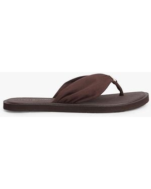 Tommy Hilfiger Th Monogram Plaque Flip-Flops - Brown