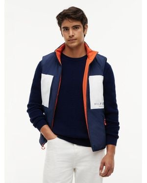 Tommy Hilfiger Reversible Zip-Thru Regatta Gilet - Blue