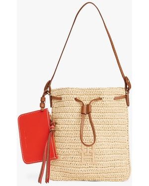 Tommy Hilfiger Pochette En Raphia - Multicolore