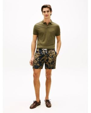 Tommy Hilfiger Dover Pure Linen Print Regular Fit Chino Shorts - Green