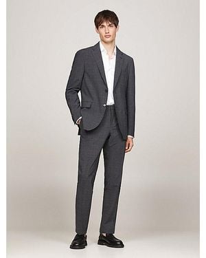 Tommy Hilfiger Karierter Slim Fit Anzug - Grau