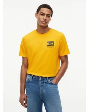 Tommy Hilfiger Logo Graphic Jersey Crew Neck T-Shirt - Orange