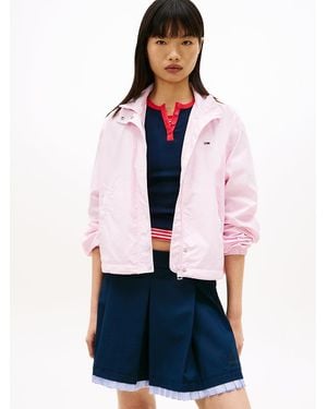 Tommy Hilfiger Logo Collar Water Repellent Jacket - White
