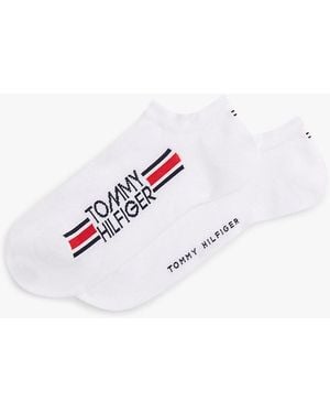 Tommy Hilfiger 4-Pack Logo Stripe Trainer Socks - White