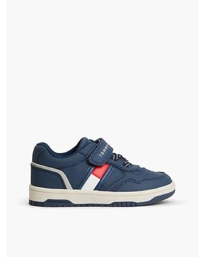 Tommy Hilfiger Flecked Lace Logo Strap Trainers - Blue