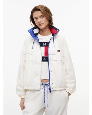 Tommy Hilfiger Water Resistant Oversized Regatta Windbreaker - White