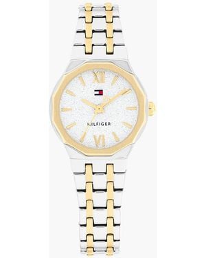 Tommy Hilfiger Two-Tone Stainless Steel Frosted Dial Chain-Link Watch - White