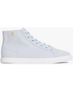 Tommy Hilfiger Th Monogram Canvas Mid-Top Trainers - White