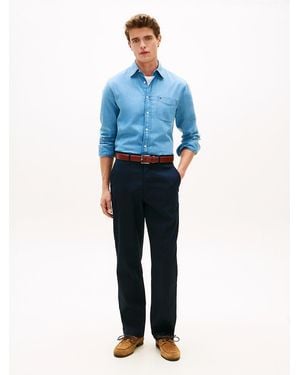 Tommy Hilfiger Dover Honeycomb Texture Straight Leg Chinos - Blue