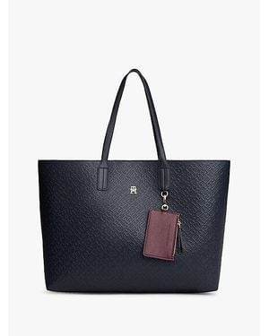 Tommy Hilfiger Hilfiger Icon Shopper Met Reliëflogo - Blauw