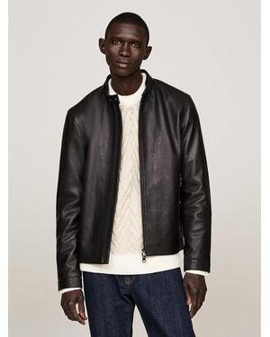 Tommy Hilfiger Smart Casual Leather Jacket - Black