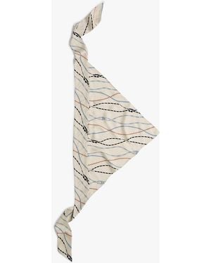 Tommy Hilfiger Rope Print Pure Silk Scarf - White