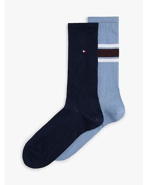Tommy Hilfiger 2Er-Pack Socken Mit Th-Monogramm - Blau