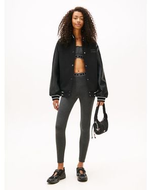 Tommy Hilfiger Logo Tape Slim Full Length Leggings - Black