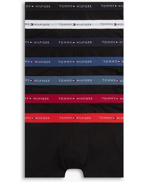 Tommy Hilfiger 7-Pack Signature Logo Waistband Trunks - Black