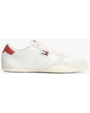 Tommy Hilfiger Leather Low Profile Ballet Trainers - Natural