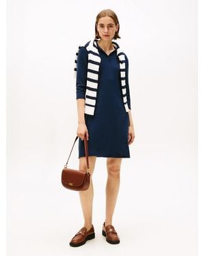 Tommy Hilfiger Soft Wool Fit And Flare Mini Dress - Blue