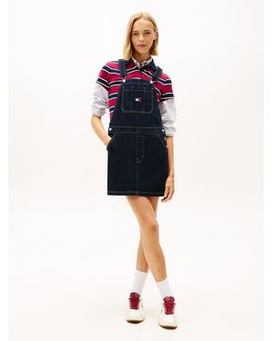 Tommy Hilfiger Denim Mini Dungaree Dress - Blue