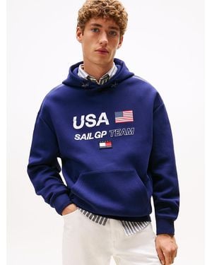 Tommy Hilfiger Tommy X U.s. Sail Gp Team Interlock Knit Hoody - Blue