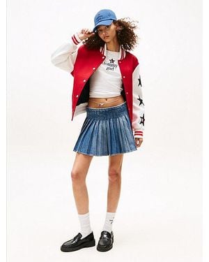 Tommy Hilfiger Tommy Girl Mini-Faltenrock Aus Denim - Rot
