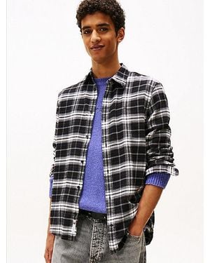 Tommy Hilfiger Camisa De Cuadros Y Corte Regular - Azul