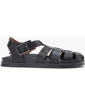 Tommy Hilfiger Leather Serrated Fisherman Sandals - White