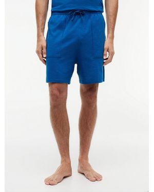 Tommy Hilfiger Essential Textured Jersey Pyjama Shorts - Blue