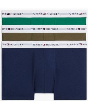 Tommy Hilfiger 3-Pack Signature Repeat Logo Waistband Trunks - Red