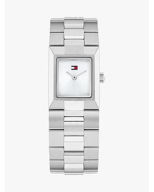 Tommy Hilfiger Edelstahl-Armbanduhr Mit Eckigem Zifferblatt - Weiß