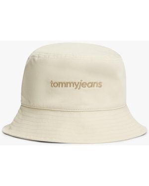 Tommy Hilfiger Logo Embroidery Bucket Hat - Natural