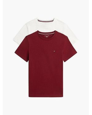 Tommy Hilfiger Pack De 2 Camisetas Signature De Punto - Rojo