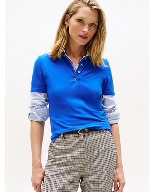 Tommy Hilfiger 1985 Slim Fit Polo Van Piqué - Blauw