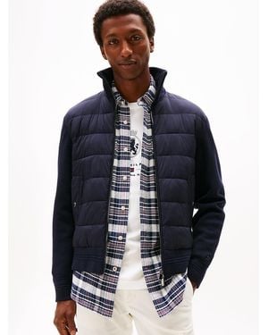 Tommy Hilfiger Smart Casual Mixed Texture Zip-thru Jacket - Blue