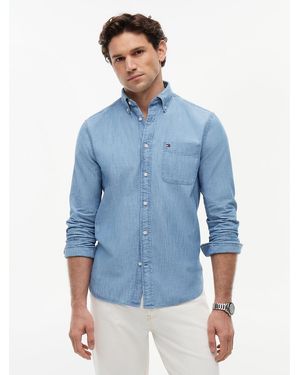 Tommy Hilfiger Regular Fit Button-down Chambray Shirt - White
