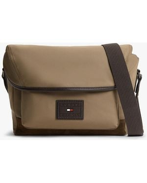 Tommy Hilfiger Heritage Logo Patch Crossbody Satchel - Brown