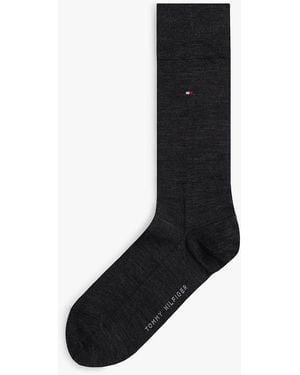 Tommy Hilfiger Lot De 1 Paire De Chaussettes À Drapeau Brodé - Noir