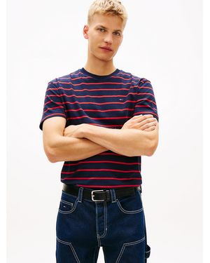 Tommy Hilfiger Tommy Flag Stripe Jersey T-Shirt - Blue