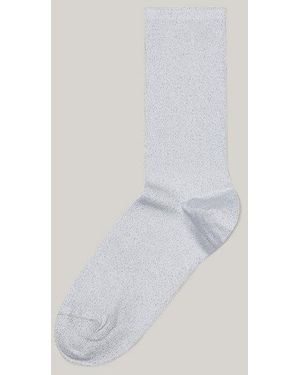 Tommy Hilfiger Calcetines De Punto Brillante - Blanco